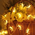 1.5 Meters 10 LEDs Moon &amp; Stars Fairy String Light 2 * AA B-attery Powered Cell Opertaed Flexible Bendable Foldable Design W