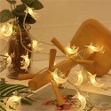 1.5 Meters 10 LEDs Moon &amp; Stars Fairy String Light 2 * AA B-attery Powered Cell Opertaed Flexible Bendable Foldable Design W