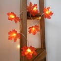 4.92ft 10LEDs Christmas Fairy String Lights Halloween Maple Leaf Shaped Decorative Hanging Lights