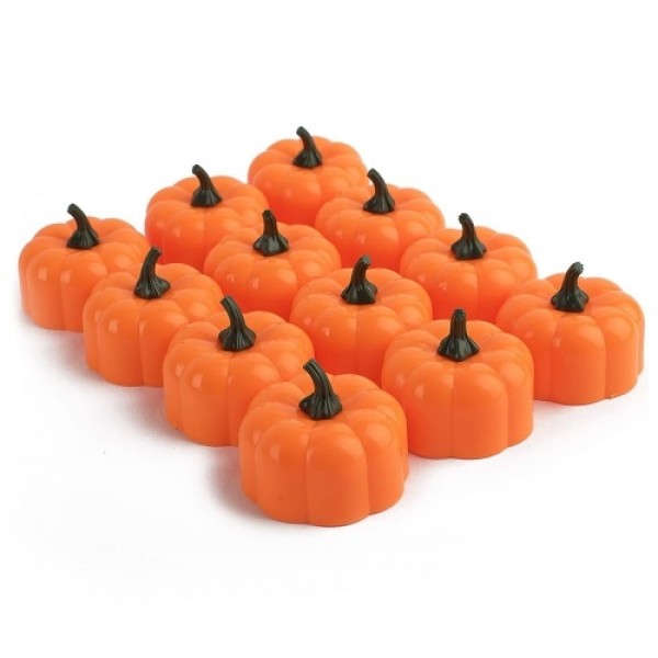 12pcs YK5013 Flameless LED Pumpkin Lantern Candle Light