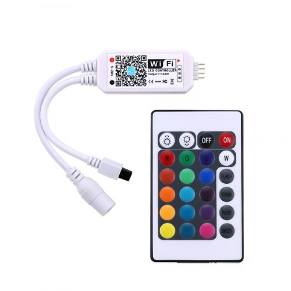 DC5-28V 192W(Max.) Mini RGBW WIFI Intelligent Controller with Remote Control