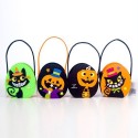 Hot Halloween Candy Bag Candy Fabric Felt Storage Basket Pumpkin Cat Gift Basket Kids Trick or Treat Handbag Decor Prop