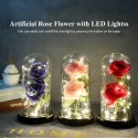 Artificial Rose in Glass Dome with Gift Box with LED Lights