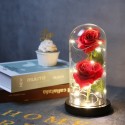 Artificial Rose in Glass Dome with Gift Box with LED Lights