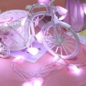 Heart Purple Peach String Light Batter-y Powered Operated Twistable Bendable Foldable IP44 Water Resistance for Christmas Xmas F