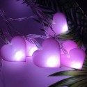 Heart Purple Peach String Light Batter-y Powered Operated Twistable Bendable Foldable IP44 Water Resistance for Christmas Xmas F