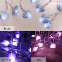 Heart Purple Peach String Light Batter-y Powered Operated Twistable Bendable Foldable IP44 Water Resistance for Christmas Xmas F