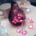 Heart Purple Peach String Light Batter-y Powered Operated Twistable Bendable Foldable IP44 Water Resistance for Christmas Xmas F