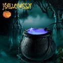 Mist Maker with Pot,12 LED Fogger Water Fountain Pond Fog Machine Atomizer Air Humidifier