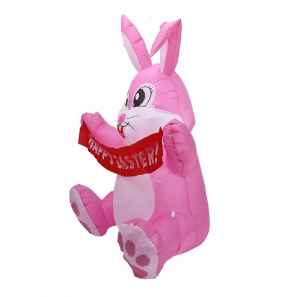 4.92FT LED Easter Waving Rabbit Inflatable Lighted Easter Inflatable