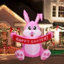 4.92FT LED Easter Waving Rabbit Inflatable Lighted Easter Inflatable