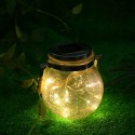 Outdoor Solar Hanging Light Crack Glass Ball Solar Hanging Light Lamp Fairy Light Landscape Patio Garden Jar Solar Light 1Pcs