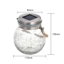 Outdoor Solar Hanging Light Crack Glass Ball Solar Hanging Light Lamp Fairy Light Landscape Patio Garden Jar Solar Light 1Pcs