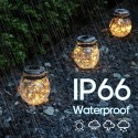 Outdoor Solar Hanging Light Crack Glass Ball Solar Hanging Light Lamp Fairy Light Landscape Patio Garden Jar Solar Light 1Pcs