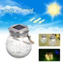 Outdoor Solar Hanging Light Crack Glass Ball Solar Hanging Light Lamp Fairy Light Landscape Patio Garden Jar Solar Light 1Pcs