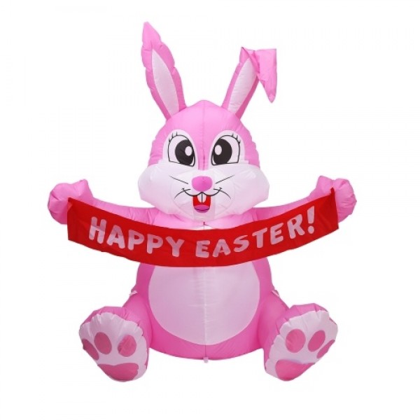 4.92FT LED Easter Waving Rabbit Inflatable Lighted Easter Inflatable