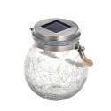 Outdoor Solar Hanging Light Crack Glass Ball Solar Hanging Light Lamp Fairy Light Landscape Patio Garden Jar Solar Light 1Pcs