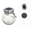 Outdoor Solar Hanging Light Crack Glass Ball Solar Hanging Light Lamp Fairy Light Landscape Patio Garden Jar Solar Light 1Pcs