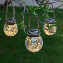 Outdoor Solar Hanging Light Crack Glass Ball Solar Hanging Light Lamp Fairy Light Landscape Patio Garden Jar Solar Light 1Pcs