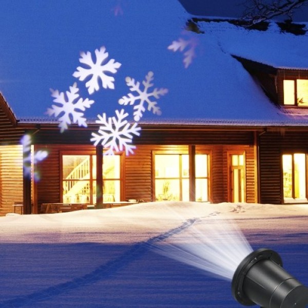 AC110-240V 6W 4 LEDs Snow Flake Projector Projection Light