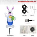 6.23FT LED Easter Waving Rabbit Inflatable Lighted Easter Inflatable