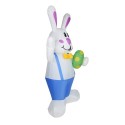 6.23FT LED Easter Waving Rabbit Inflatable Lighted Easter Inflatable