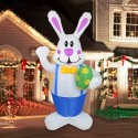 6.23FT LED Easter Waving Rabbit Inflatable Lighted Easter Inflatable