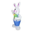 6.23FT LED Easter Waving Rabbit Inflatable Lighted Easter Inflatable