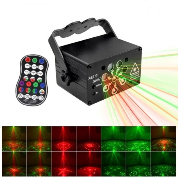 Disco Light Portable 8 Lens LED Stage Projector Sound Activated DJ Disco Lights