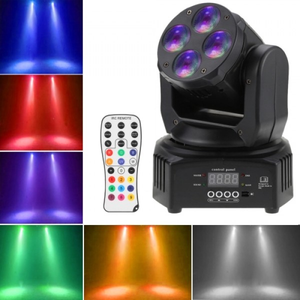 50W 4 LEDs RGBW Wash Rotating Moving Head Stage Effect Light