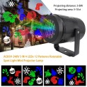 AC85V-240V 5W 4 LEDs 12 Patterns Rotatable Spot Light Mini Projector Lamp