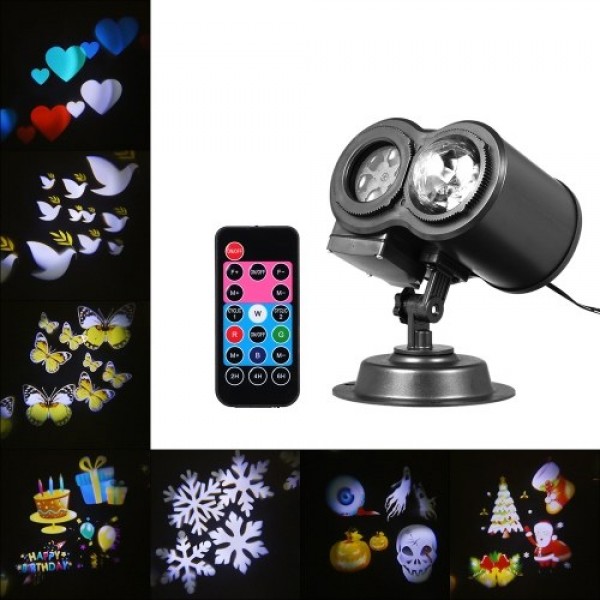 2 In 1 Water Wave Lamp Kaleidoscope Projector with Remote Control