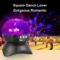 muslady Wireless BT Music Speaker Colorful LED Crystal Rotating Ball Light