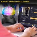 muslady Wireless BT Music Speaker Colorful LED Crystal Rotating Ball Light