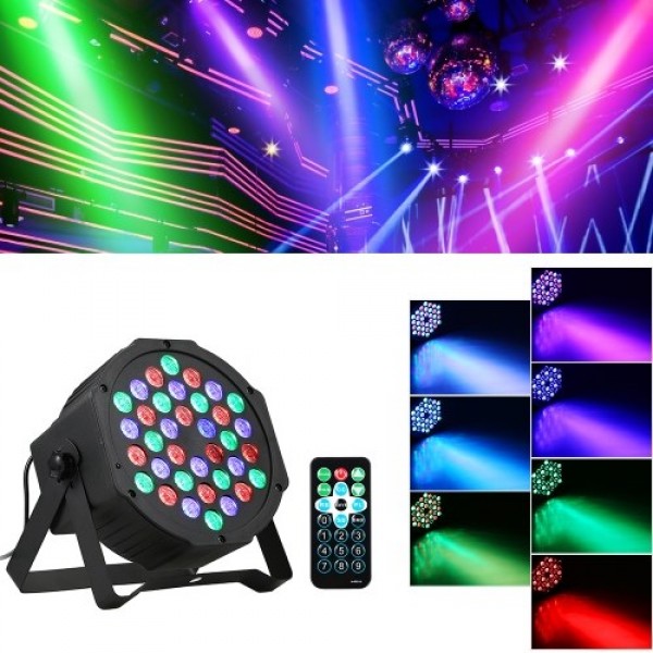 AC90-240V 24W 36 LEDs RGB Mini Stage Par Light Lighting Fixture with IR Remote Control Controller