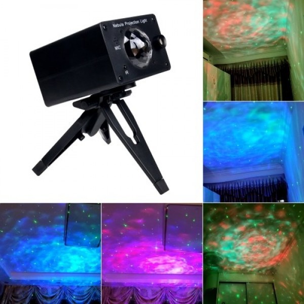 Star Projector Lights LED Nebulae Lighting Lamp with Remote and Tripod Music Voice Control for Bedroom Home Theather Party KTV