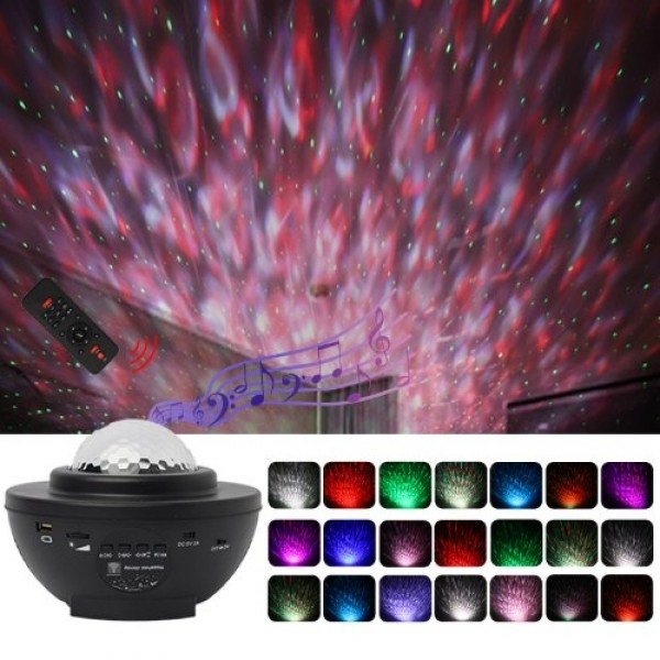 Starry Sky Projector Lamp USB Music Red and Green Laser Star Water Pattern Light Atmosphere Lamp