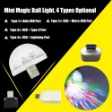 Rotating RGB LED Lamp USB Magic Ball Light (Only USB Port)