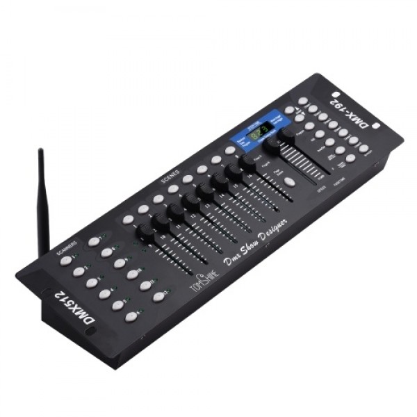 Wireless DMX512 Light Controller Console Panel 2.4G ISM 192CH Programming Function Sound Activated