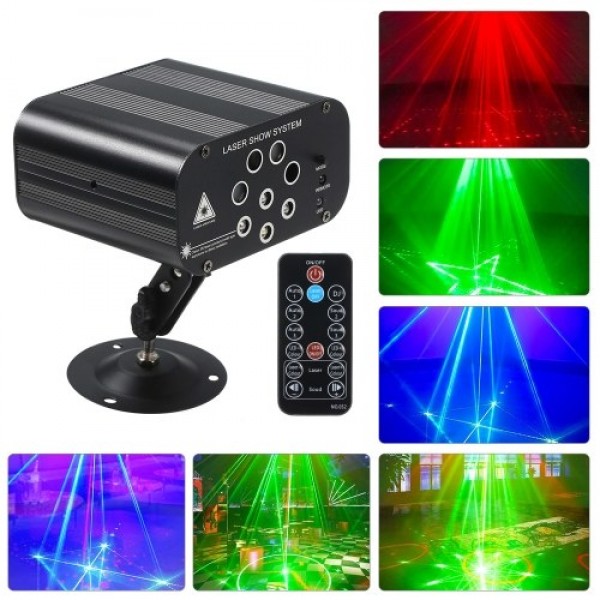 8 Hole 128 Pattern Energy Saving Lottomr Lamp Multi-Function Halloween Disco DJ Stage Festival Colorful Projection Lamp