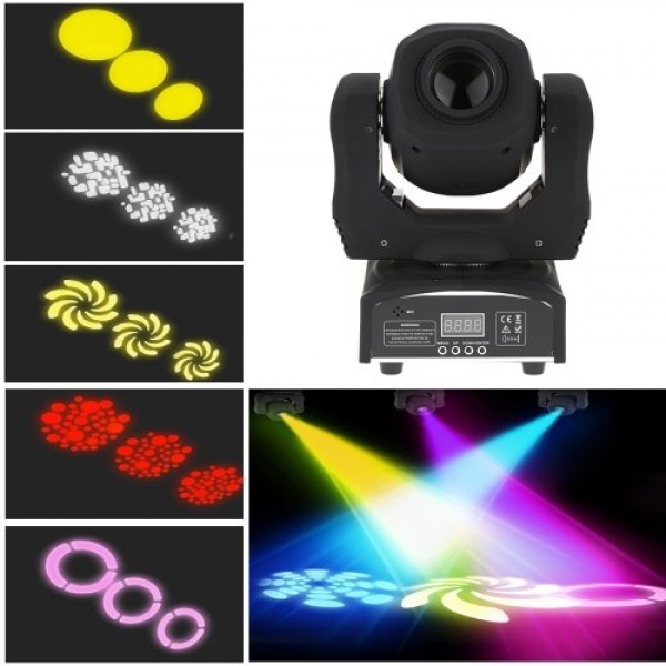 60W LED 8 Gobos 8 Colors RGBW Moving Head Stage Effect Light