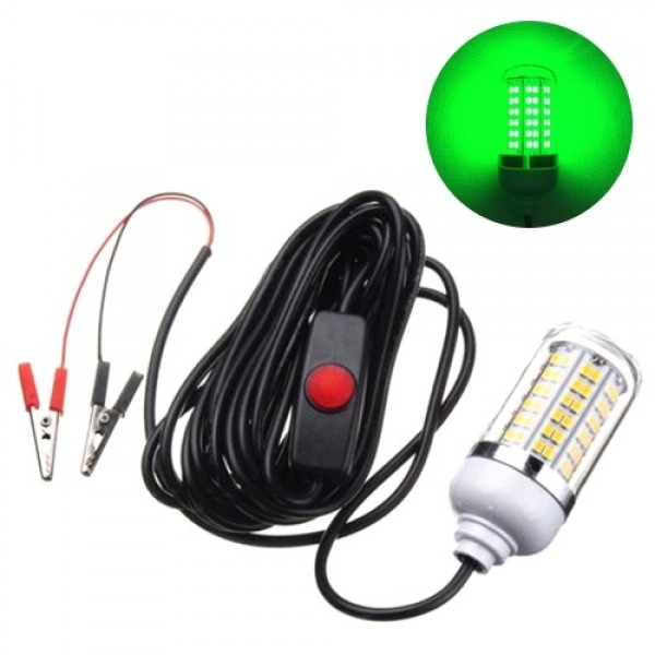 12-24V 5W 108LEDs Underwater Fishing Light Lure Bait Submersible Fish Finder Lamp IP68 with 5m/16.4ft Cord