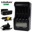 LiitoKala Lii-500 4 Slots LCD Smartest Battery Charger Kit with Car Charger EU Adapter