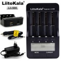 LiitoKala Lii-500 4 Slots LCD Smartest Battery Charger Kit with Car Charger EU Adapter