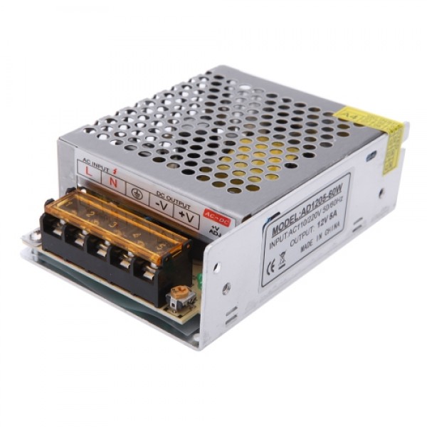 AC 110V/220V to DC 12V 5A 60W Voltage Transformer Switch Power Supply for  Led Strip