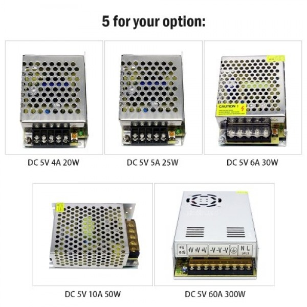 AC 100-240V To DC 5V 4A 20W Voltage Transformer