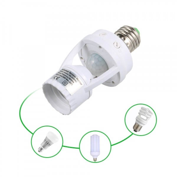 E27 Sensitive PIR Motion Sensor LED Bulb Lamp Holder Base Socket