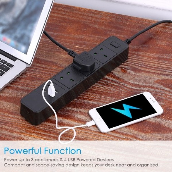 Power Strip With 3AC Interface and 4 USB Charging Port