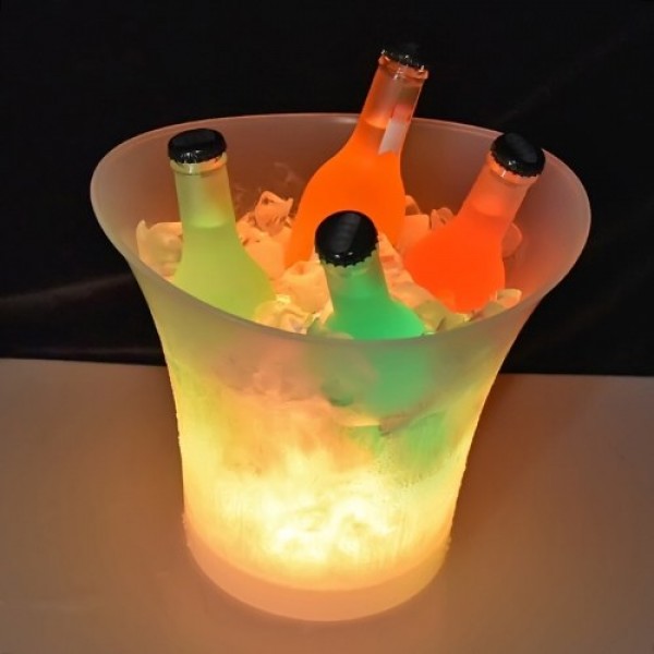 5L 7 Colors LED Light Ice Bucket Champagne Wine Drinks Beer Ice Cooler Bar Party