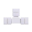 10 Pack White T Shape 4 Pins RGB LED Strip Connector Quick Splitter